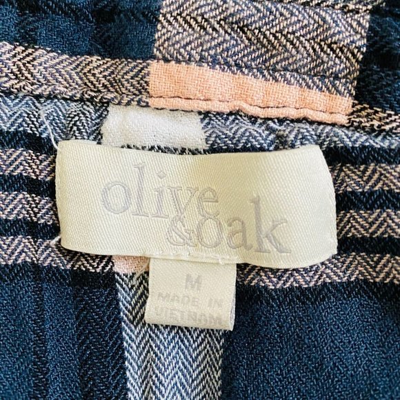 Olive & Oak Womens Medium M Rayon Flannel Button Down Long Sleeves Shirt - Picture 5 of 5
